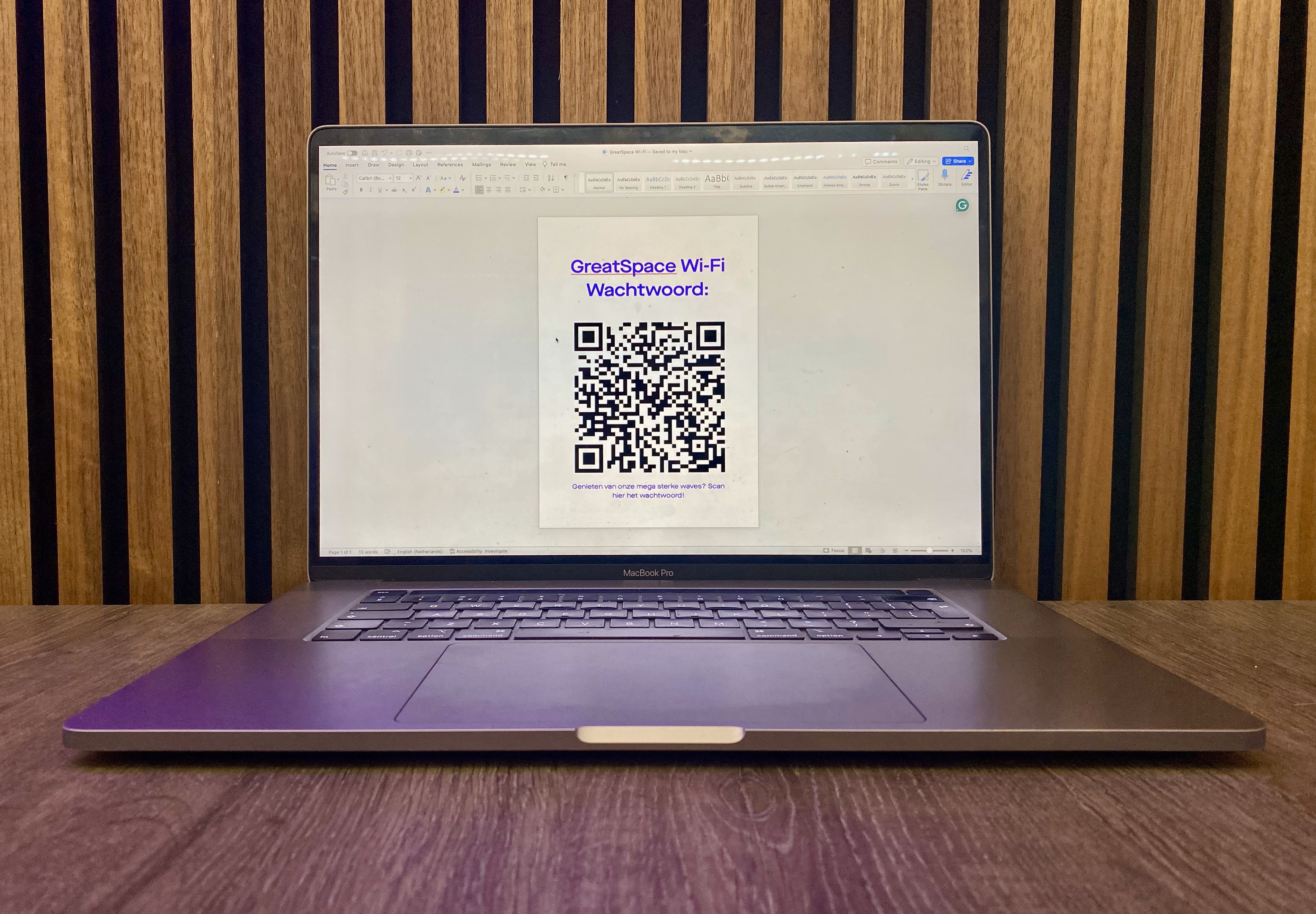 Wachtwoord van Greatwaves Wi-Fi